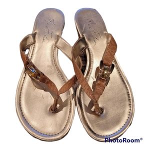 Marc Fisher Golden Sandals, Size 8
